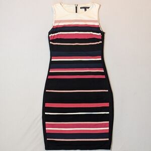 WHBM striped bodycon sleeveless dress
